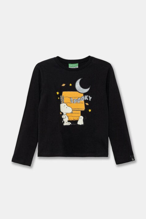 United Colors of Benetton longsleeve din bumbac pentru copii culoarea negru, 3VR5G10JA