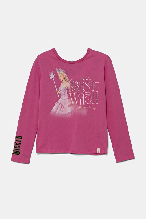 United Colors of Benetton longsleeve din bumbac pentru copii culoarea violet, 3VR5C10OJ