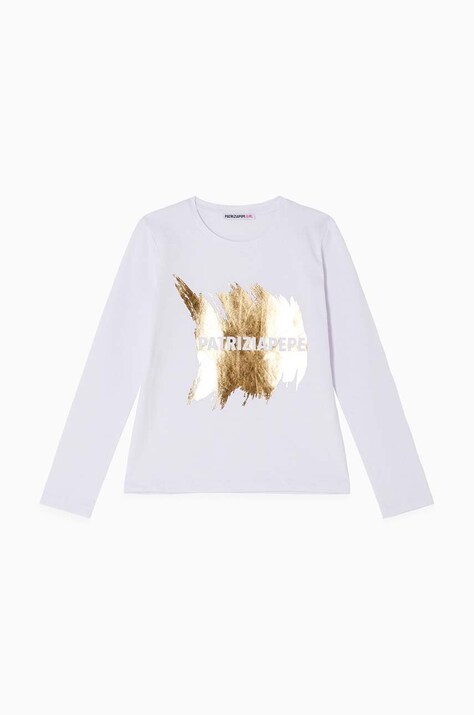 Дитячий лонгслів Patrizia Pepe J061 колір білий 7M0867