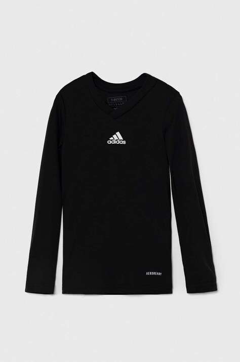 Дитячий лонгслів adidas Performance TEAM BASE TEE колір чорний з принтом GN5710