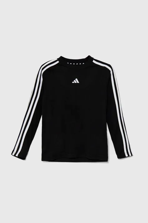 Otroška dolga majica adidas J TR-ES 3S LS črna barva, IW0846