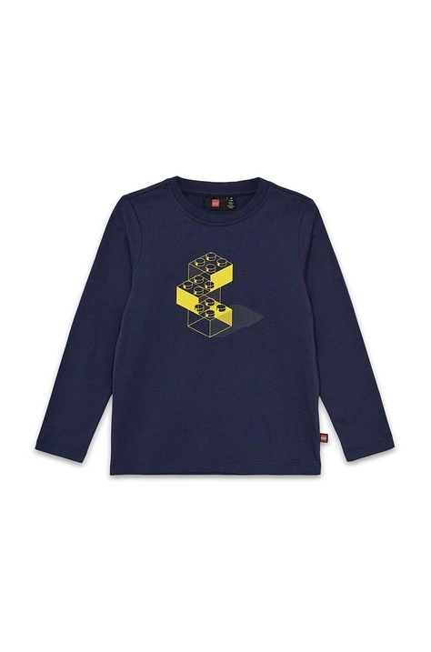 Lego longsleeve bawełniany dziecięcy LWTANO 630 kolor granatowy 12011334