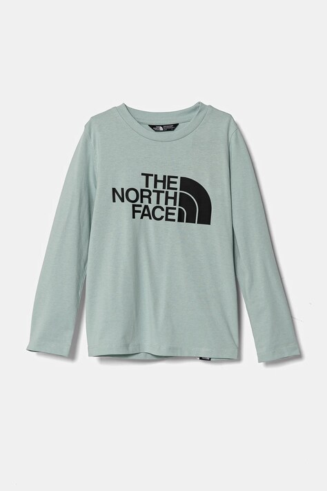 The North Face longsleeve copii EASL/S TEE culoarea turcoaz, NF0A89J21OC1