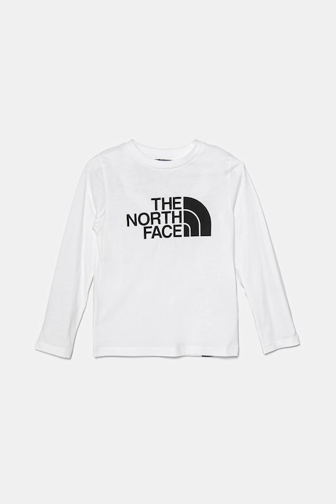 The North Face longsleeve copii EASL/S TEE culoarea alb, NF0A89J2FN41