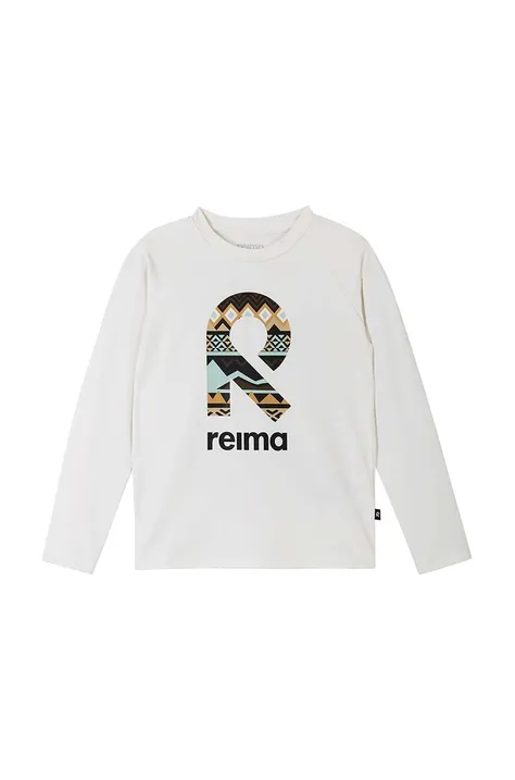 Detské tričko s dlhým rukávom Reima Koulussa biela farba, s potlačou, 5200375B