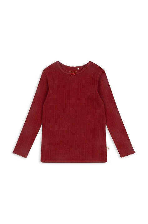 Дитячий бавовняний лонгслів Konges Sløjd MINNIE BLOUSE GOTS колір червоний KS102050