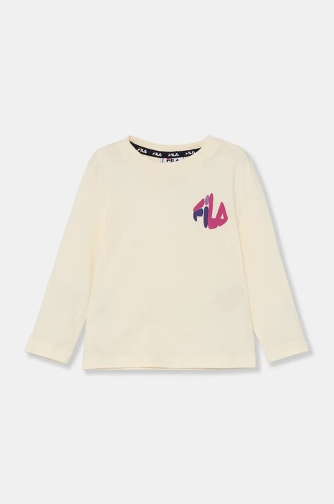 Fila longsleeve din bumbac pentru copii LIEPGARTEN culoarea bej, FAK0361