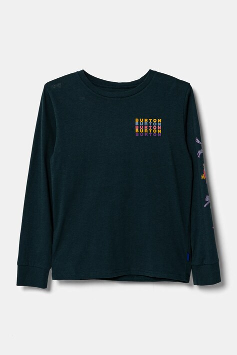 Burton longsleeve din bumbac ANIMAL SHOW culoarea turcoaz, 243611