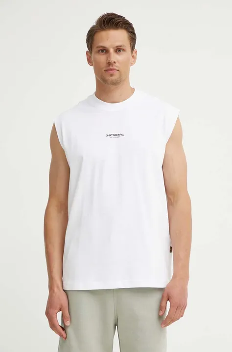 Βαμβακερό μπλουζάκι G-Star Raw ανδρικό, χρώμα: άσπρο, D24567-C336