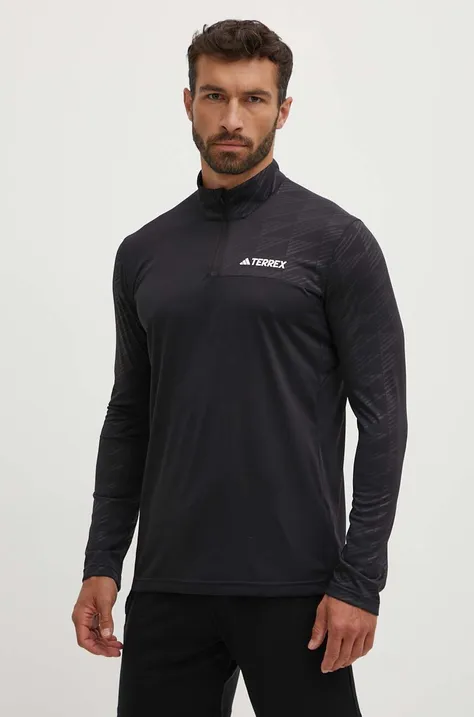 adidas TERREX tricou OUTDOOR barbati, culoarea negru, cu imprimeu, HT9501