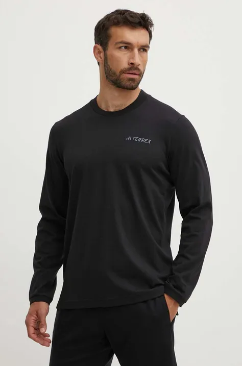 Tričko s dlhým rukávom adidas TERREX Xploric pánske, čierna farba, jednofarebné, IN4615