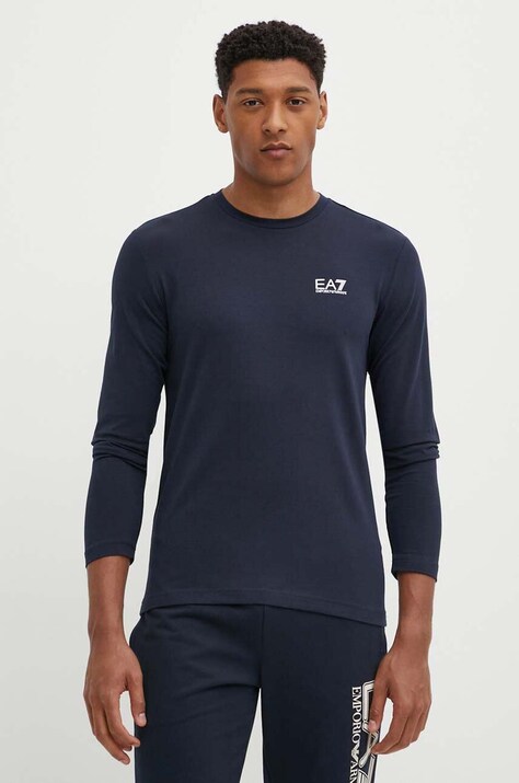 Лонгслів EA7 Emporio Armani чоловічий колір синій однотонний PJVQZ.8NPT28