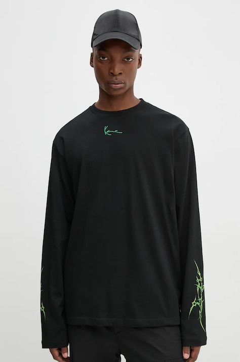 Karl Kani longsleeve bawełniany kolor czarny z nadrukiem 60240012