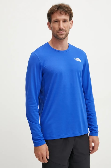 Спортна блуза с дълги ръкави The North Face Lightbright в синьо с изчистен дизайн NF0A825QCZ61