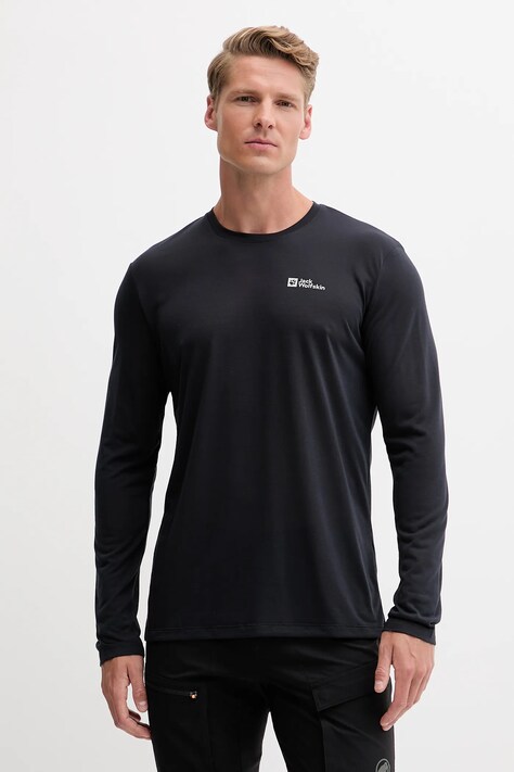 Jack Wolfskin longsleeve sport Vonnan culoarea negru, uni, A60291