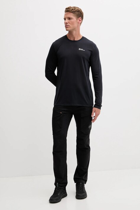 Jack Wolfskin longsleeve sport Vonnan culoarea negru, uni, A60291