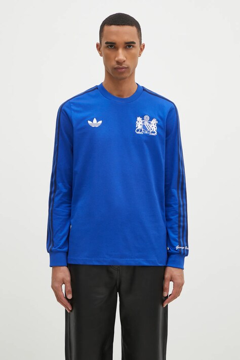 adidas camicia a maniche lunghe Manchester United GB Jsyls uomo colore blu con applicazione IV7536