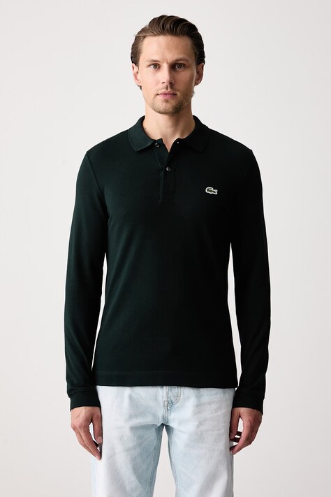Lacoste Tričko s dlhým rukávom pánske bavlnené zelené PH4013
