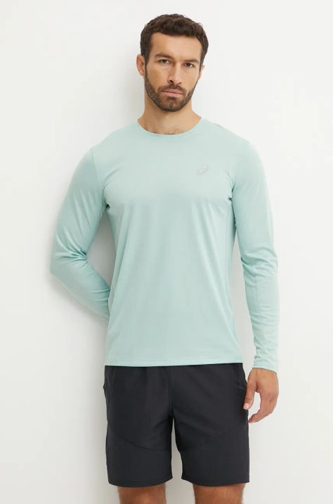 Asics longsleeve pentru alergare Core culoarea turcoaz, neted, 2011C340