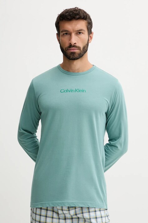 Calvin Klein Underwear t-shirt męskie kolor turkusowy gładka 000NM2771E