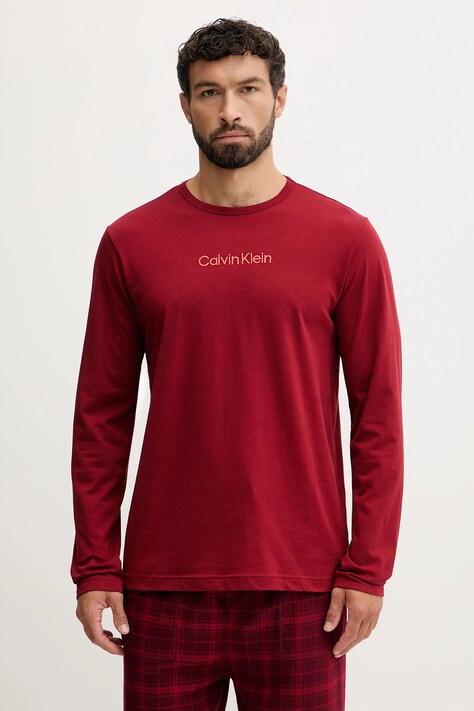 Calvin Klein Underwear t-shirt męskie kolor bordowy gładka 000NM2771E