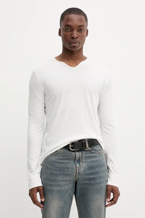 ZADIG&VOLTAIRE longsleeve bawełniany kolor beżowy gładki JMTN01630