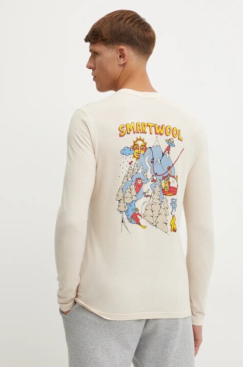 Αθλητικό μακρυμάνικο Smartwool Ski Circus χρώμα: μπεζ, SW002658