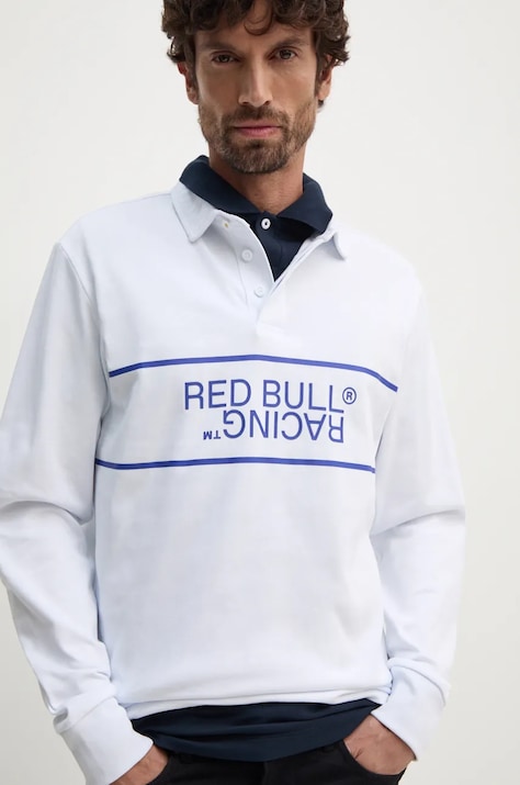 Бавовняний лонгслів Red Bull Racing x Pepe Jeans Red Bull Racing x Pepe Jeans колір білий з принтом RM540011