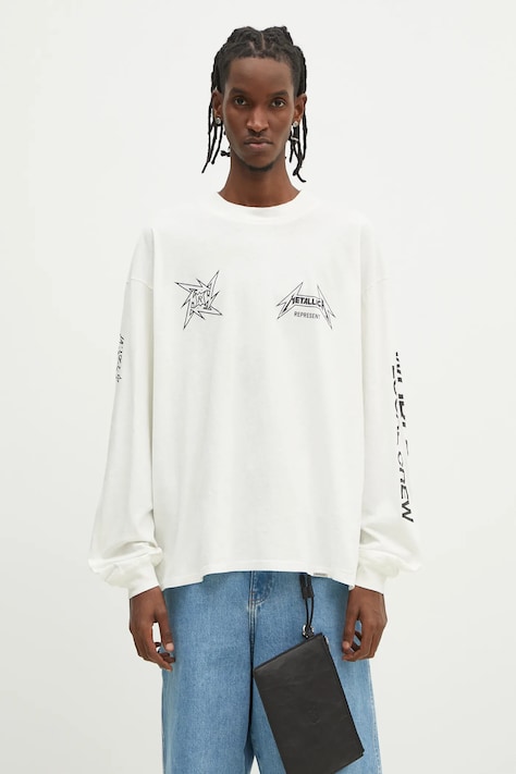 Represent longsleeve Metallica 40 Year Anniversary Longsleeve culoarea bej, cu imprimeu, MLM4368.072