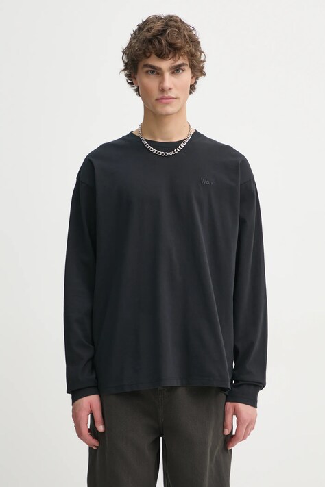 Won Hundred longsleeve din bumbac culoarea negru, neted, 3301-12063