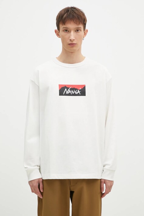 Nanga camicia a maniche lunghe Eco Hybrid Box Logo Longsleeve uomo colore bianco NW2431.1E150.A