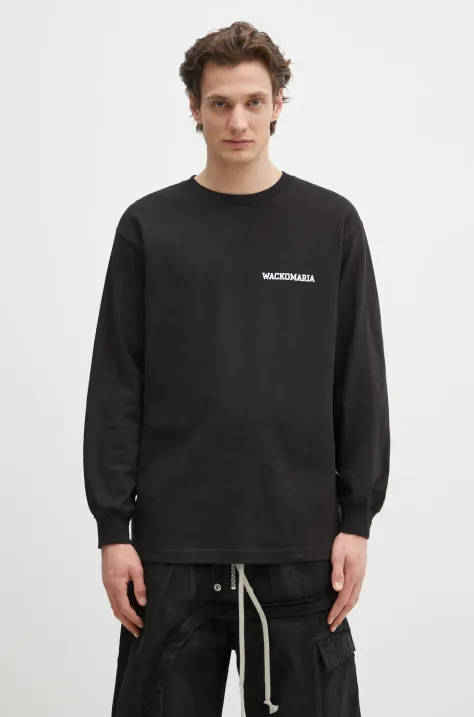 Wacko Maria longsleeve bawełniany x Keith Haring kolor czarny z nadrukiem KH.WM.LT01