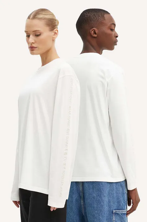 Bavlnené tričko s dlhým rukávom Sunnei biela farba, s nášivkou, RTWXJER003
