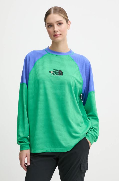 The North Face longsleeve TNF x Yinka Ilori culoarea verde, modelator, NF0A89GMPO81