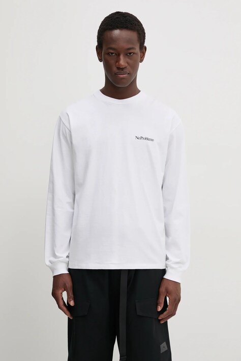 No Problemo longsleeve bawełniany Mini Problemo Longleeve Tee kolor biały NP60029.02