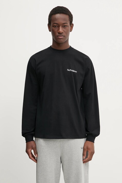 No Problemo longsleeve bawełniany Mini Problemo Longleeve Tee kolor czarny NP60029.02