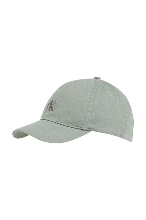 Calvin Klein Jeans șapcă din bumbac pentru copii culoarea verde, neted, IU0IU00150