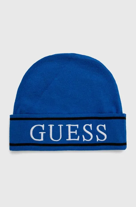 Guess czapka dziecięca kolor niebieski z cienkiej dzianiny L4YZ00 Z3GW0