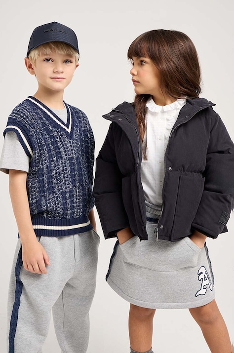 Emporio Armani șapcă de baseball pentru copii culoarea albastru marin, modelator, 404703 4F575