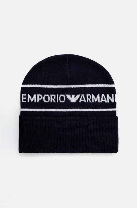 Дитяча вовняна шапка Emporio Armani колір синій 404707 4F490