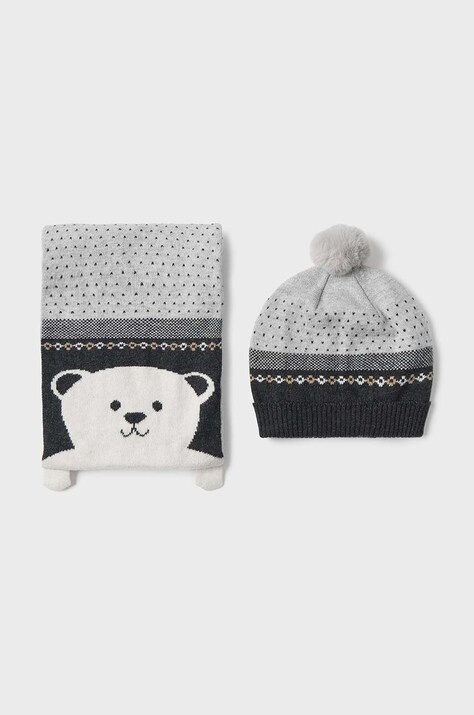 Mayoral cappello e sciarpa con aggiunta di cotone bambini colore grigio 10767