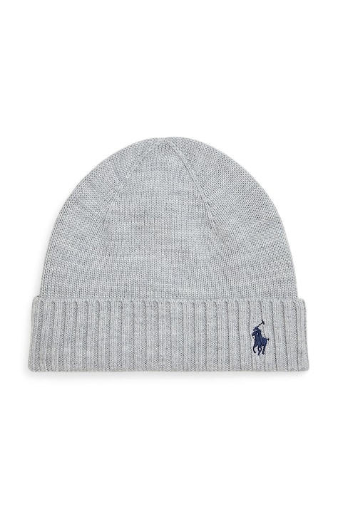 Дитяча вовняна шапка Polo Ralph Lauren колір сірий  323953204002