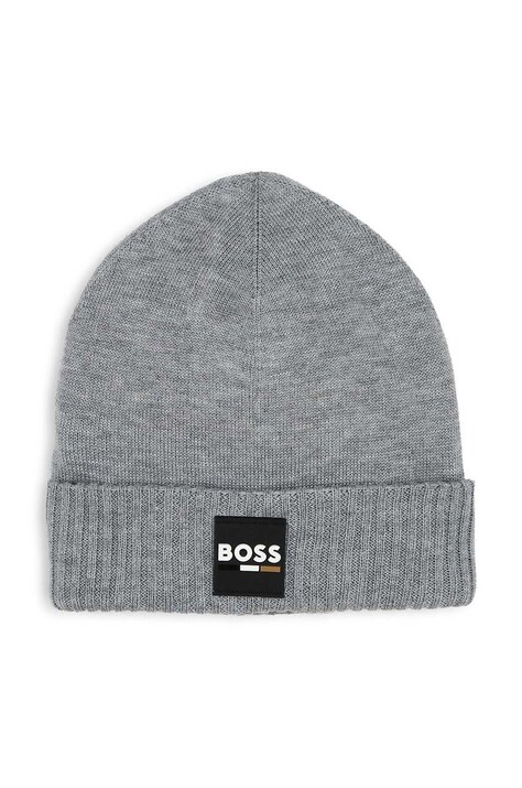 Detská čiapka BOSS šedá farba biela, J51566