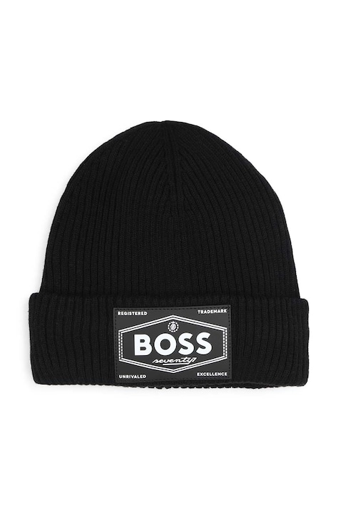 Detská čiapka BOSS čierna farba biela, J51567