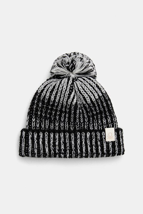 Дитяча шапка з домішкою вовни United Colors of Benetton колір чорний  115HQA011