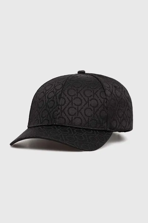 Calvin Klein czapka z daszkiem kolor czarny wzorzysta K60K612032