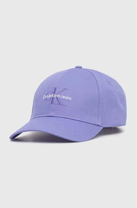 Bombažna bejzbolska kapa Calvin Klein Jeans vijolična barva, K60K612317
