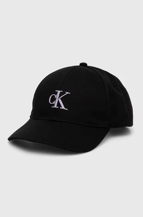 Calvin Klein Jeans czapka z daszkiem kolor czarny z aplikacją K60K612324