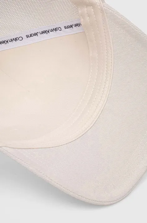 Calvin Klein Jeans czapka z daszkiem kolor beżowy z aplikacją K50K512150