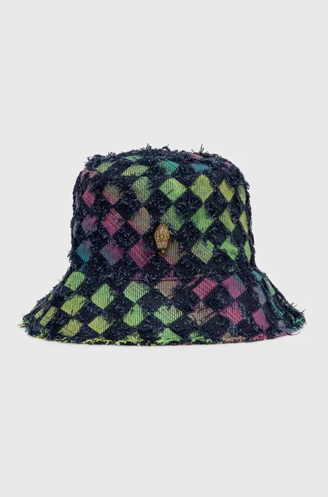 Bavlněný klobouk Kurt Geiger London KENSINGTON BUCKET HAT tmavomodrá barva, 9014589669